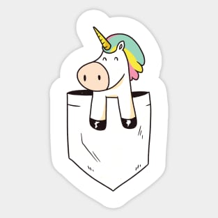 Unicorn Pocket Shirt Einhorn in der Tasche Sticker